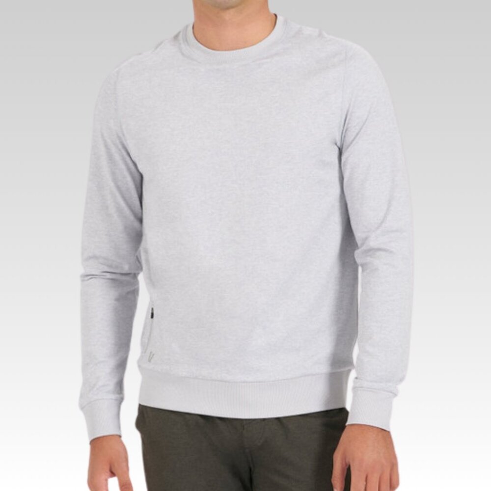 vuori Men's Ponto Performance Crew in Platinum Heather - XL - Picture 2 of 16